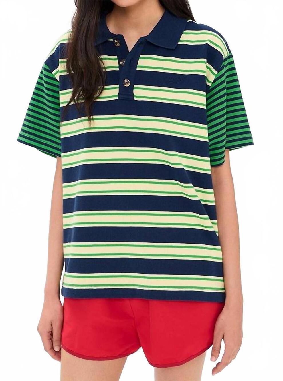 NEW DAMSON MADDER zia rugby mix stripe shirt in multi